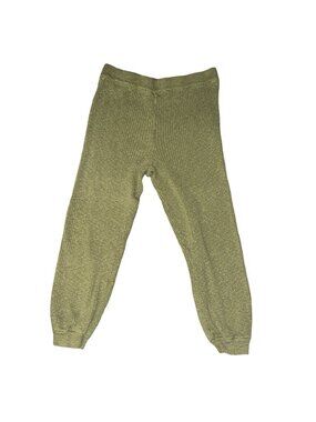Free People Pants Size L Green Knit Ribbed Harlem Jogger FP Beach Boho Comfort